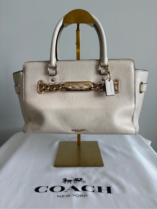 Coach Handbags - Coach Blake Carryall Chalk Pebbled Leather Satchel